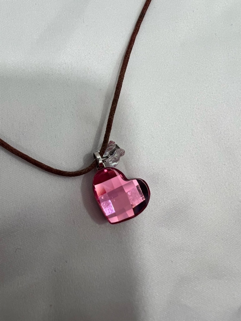 Swarovski Pink Crystal Heart Pendant Necklace
